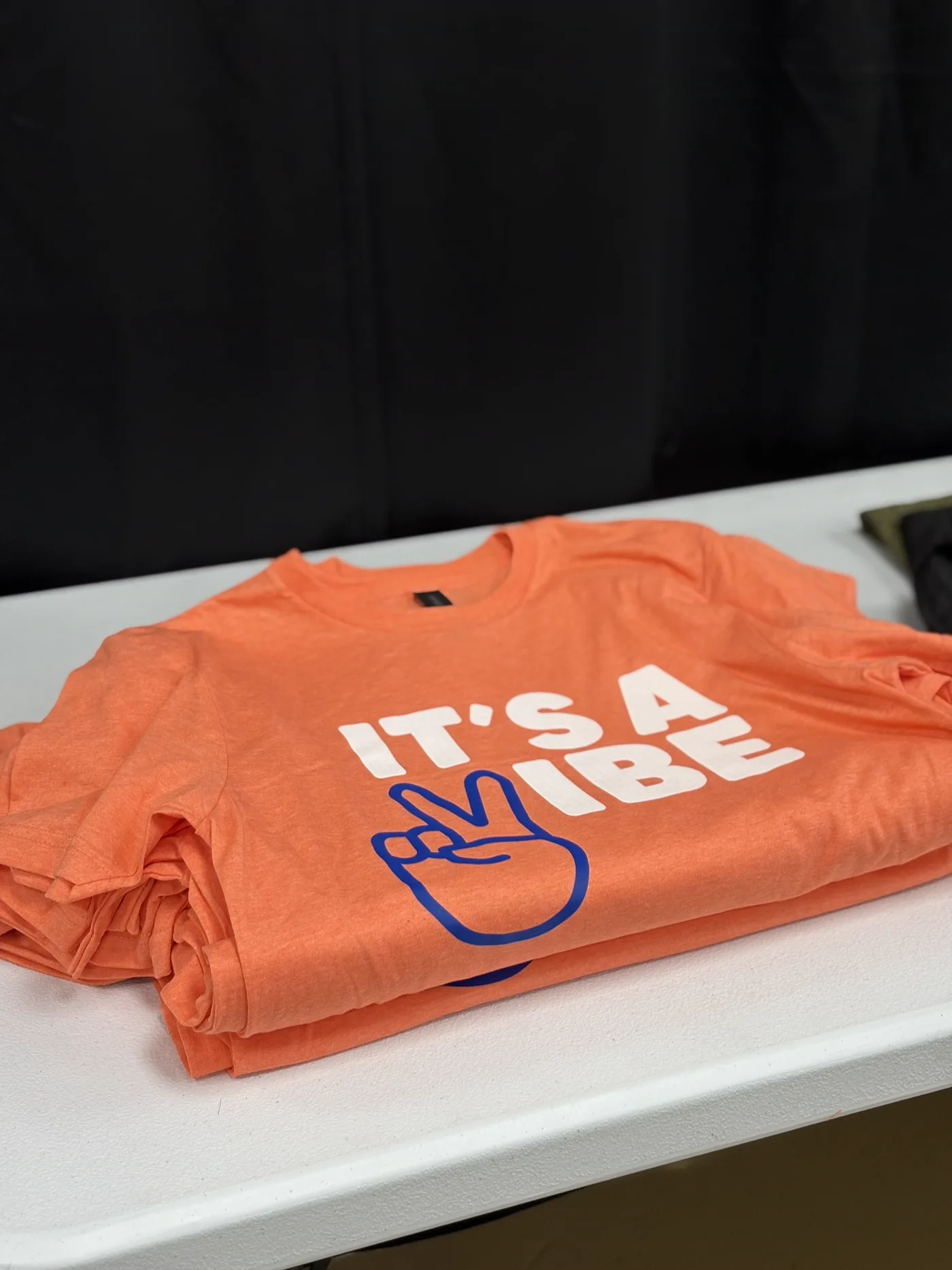 Custom screen printed shirts ready for a team order